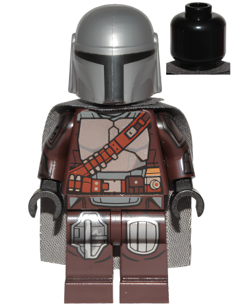 Минифигурка Lego Star Wars The Mandalorian / Din Djarin / 'Mando' - Silver Beskar Armor, Cape sw1135 U