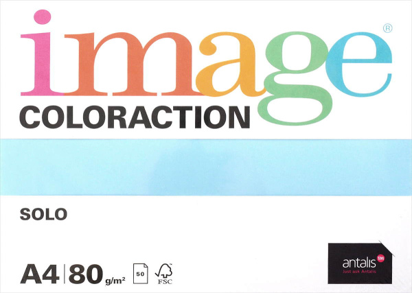 Бумага цветная А4 Image Coloraction светло-голубой, 80 г/кв.м, 50 листов (717072)