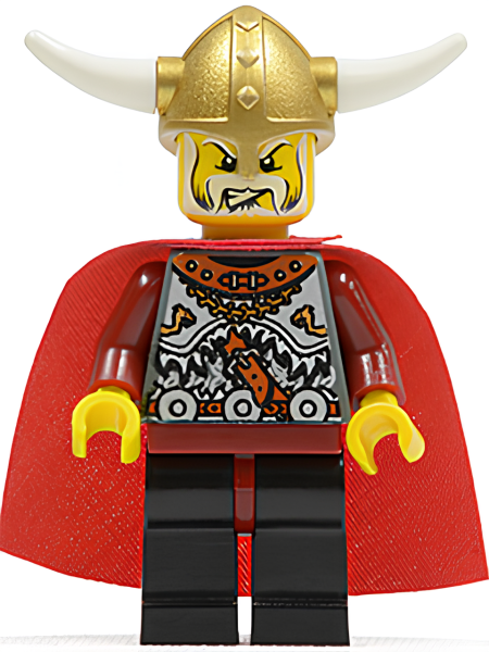 Минифигурка Lego Vikings Viking Warrior 5b, Viking King - Red Cape vik011