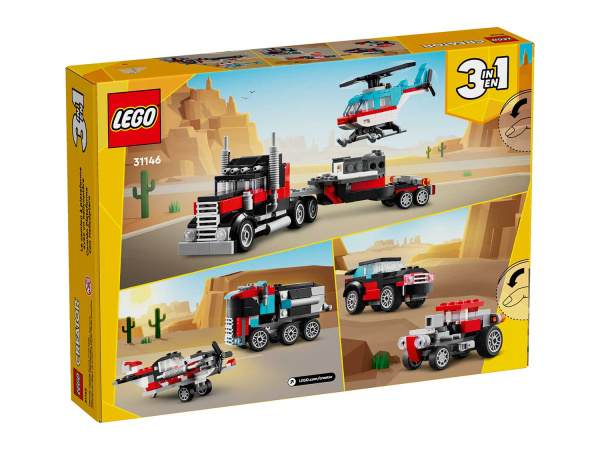 Конструктор LEGO Creator 31146 Грузовик-платформа с вертолетом 3в1