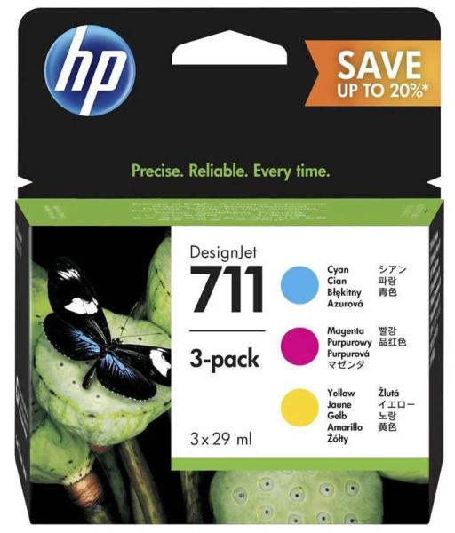 Набор картриджей HP 711 CMY-3 Pack P2V32A