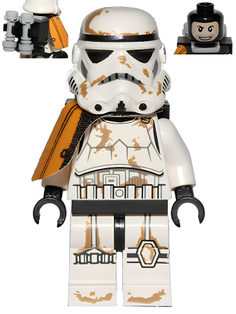 Минифигурка Lego Star Wars Sandtrooper - Orange Pauldron, Survival Backpack, Dirt Stains, Balaclava Head Print sw0364