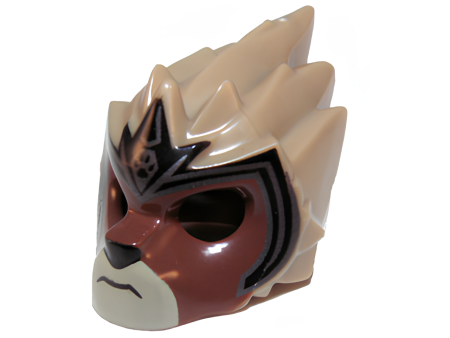 Lego Minifigure Headgear Mask Lion with Reddish Brown Face and Dark Blue Headpiece 11129pb06