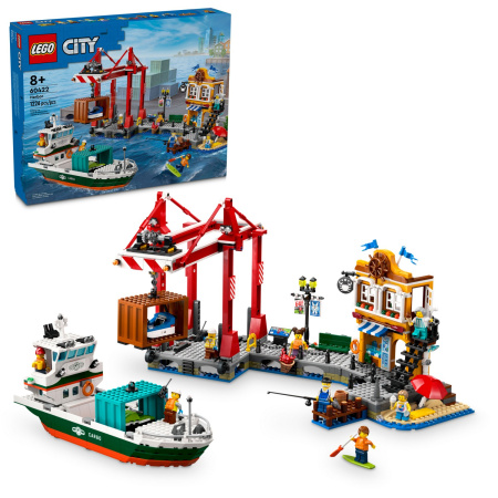 Конструктор LEGO City 60422 Морской порт с грузовым кораблем