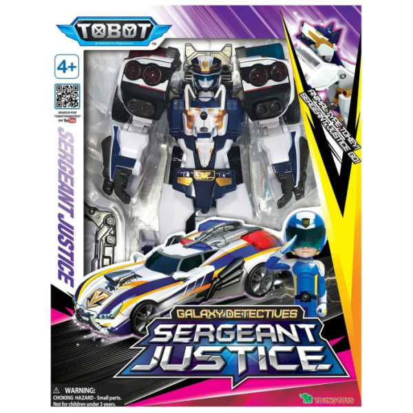 Трансформер YOUNG TOYS Tobot Galaxy detectives Sergeant Justice 301088, белый/синий