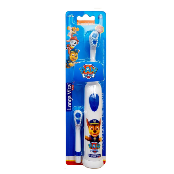Зубная щетка LONGA VITA Paw Patrol электрическая со сменной насадкой с 3 лет Синяя