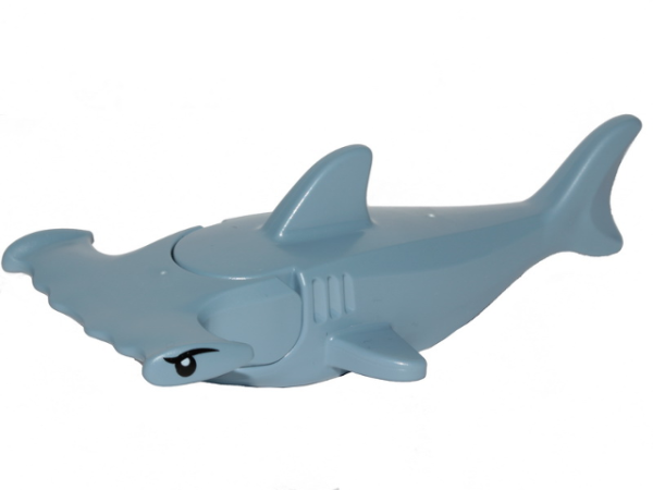 Рыба-молот Lego Shark Hammerhead with Debossed Gills with Black Eyebrows and Eyes and White Pupils Pattern 14518c03pb01
