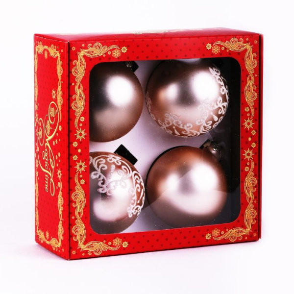 Новогоднее подвесное украшение шар, 4шт 6, арт. 30544 от магазина Shop-device