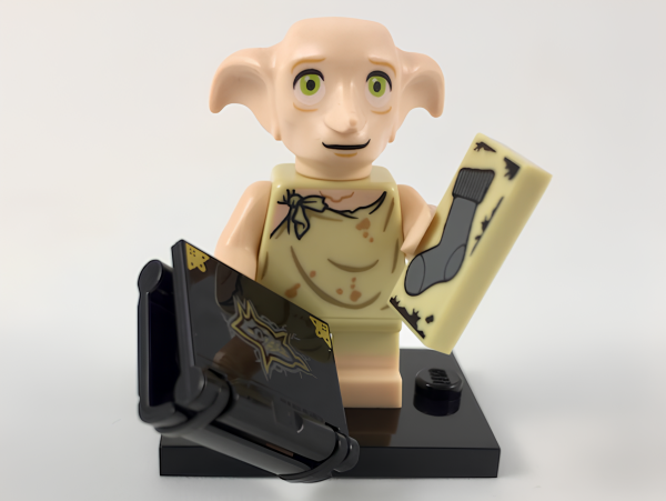 Минифигурка LEGO Dobby, Harry Potter, Series 1 (Complete Set with Stand and Accessories) colhp-10