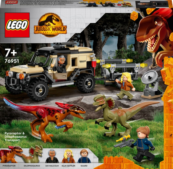 Конструктор LEGO Jurassic World 76951 Pyroraptor & Dilophosaurus Transport