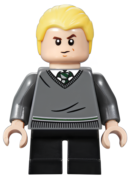 Минифигурка Lego Harry Potter Draco Malfoy - Slytherin Sweater, Black Short Legs hp148 U