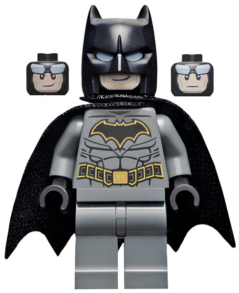 Минифигурка Lego Batman - Dark Bluish Gray Suit with Gold Outline Belt and Crest, Mask and Cape (Type 3 Cowl, Spongy Cape) sh589a N