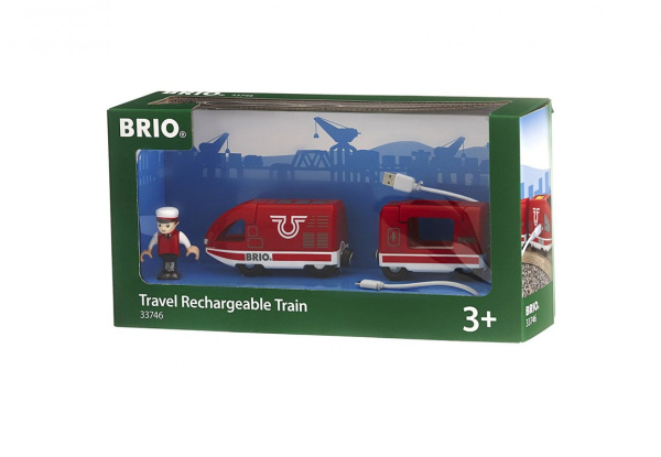 BRIO Пассажирский поезд экспресс с USB подзарядкой, вагоном и машинистом 33746