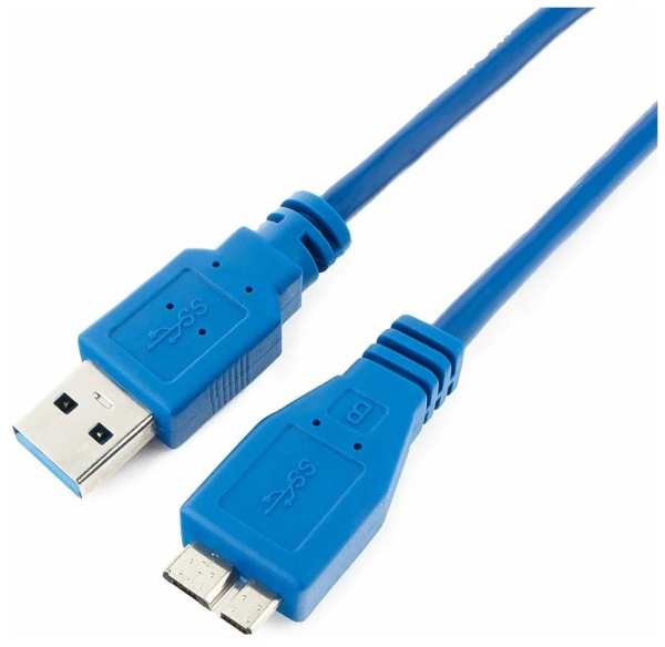 Кабель USB 3.0 Pro Cablexpert CCP-mUSB3-AMBM-1, AM/microBM 9P, 30см, экран, синий, пакет