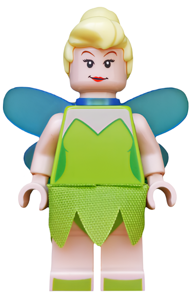 Минифигурка Lego Tinker Bell - Minifigure, Trans-Medium Blue Fairy Wings, Lime Cloth Skirt dis022