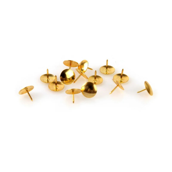 Кнопки Alco канцелярские, металлические, золотые 100 штук в уп. 112