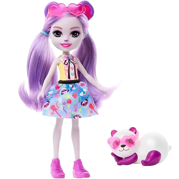 Кукла Mattel Enchantimals Glam Party Панда Пемма с питомцем HNT58