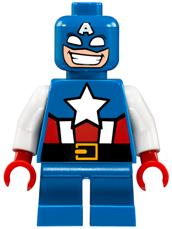 Минифигурка Lego Captain America - Short Legs sh250 U Потерт рот