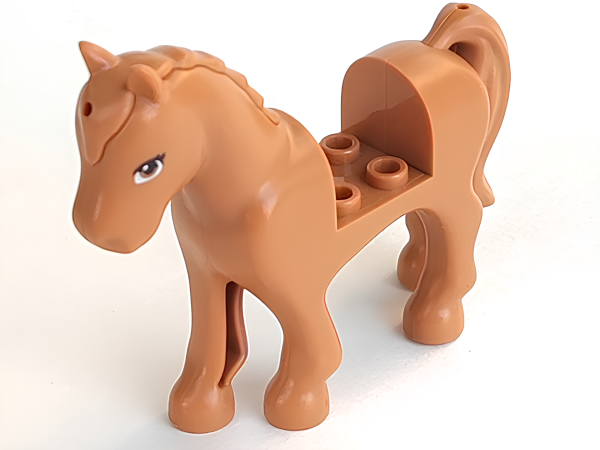 Лошадь Lego Horse with 2 x 2 Cutout with Medium Nougat Eyes Pattern 93083c01pb16