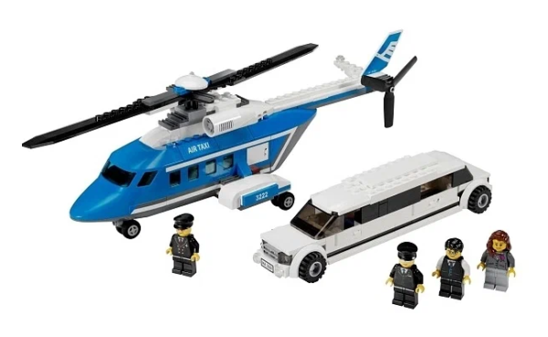 Конструктор LEGO City 3222 Вертолет и лимузин USED