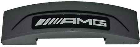 Деталь LEGO Slope, Curved 4 x 1 x 2/3 Double with White 'AMG' Logo on Dark Bluish Gray Background Pattern (Sticker) 93273pb112 