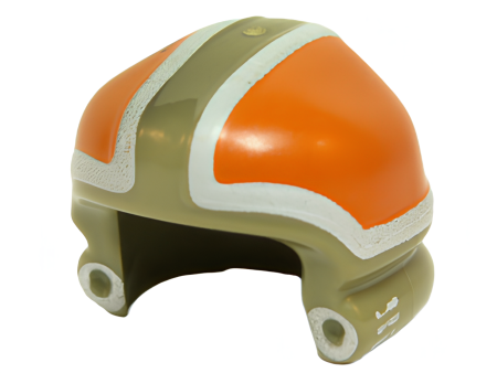 Lego Minifigure, Headgear Helmet SW Ground Crew with Orange and White Panels 21810pb01