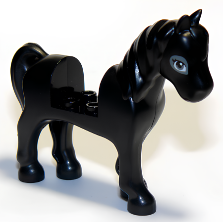 Лошадь Lego Horse with 2 x 2 Cutout with Dark Bluish Gray Eyes 93083c01pb11