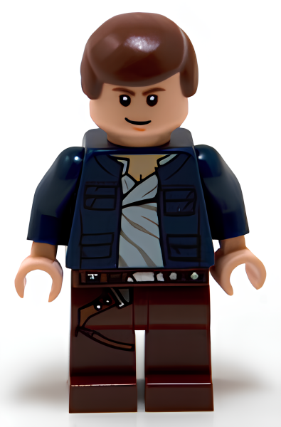 Минифигурка Lego Han Solo, Reddish Brown Legs with Holster Pattern, Open Jacket sw0290 U