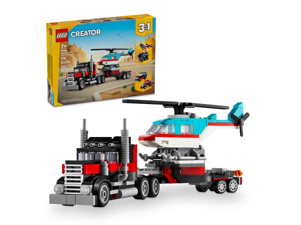 Конструктор LEGO Creator 31146 Грузовик-платформа с вертолетом 3в1