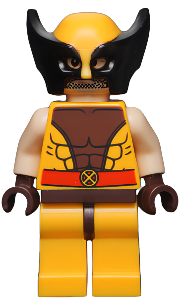 Минифигурка Lego Super Heroes Wolverine - Bright Light Orange and Black Mask, Dark Brown Hands sh118 U