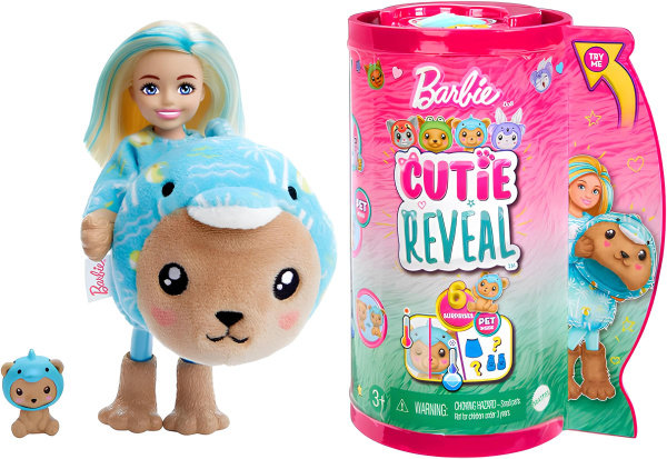 Кукла Barbie Cutie Reveal Mini Chelsea Costume Cuties Series Челси Медвежонок HRK30