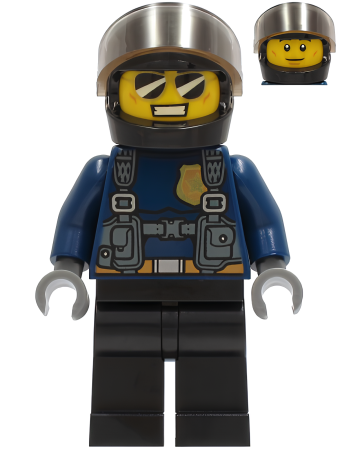 Минифигурка Lego Police Officer - Duke DeTain, Black Helmet, Trans-Brown Visor cty1257