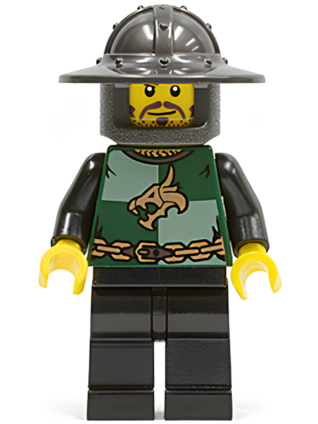 Минифигурка Lego Kingdoms - Dragon Knight Quarters, Helmet with Broad Brim, Moustache and Stubble cas456