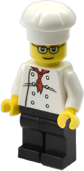 Минифигурка Lego Chef - White Torso with 8 Buttons, Black Legs, Glasses cty0502 U