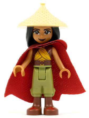 Минифигурка Lego Disney dp116 Raya - Tan Conical Hat, Red Cape U