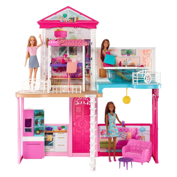 Кукольный домик Barbie GLH56 розовый