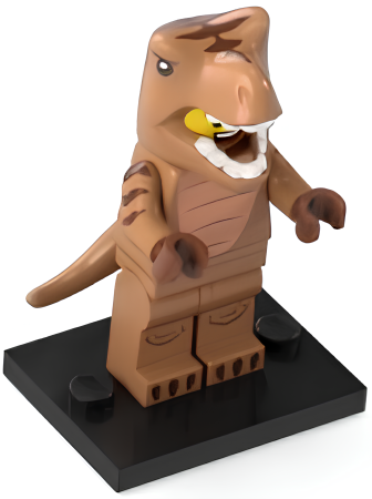 Минифигурка Lego T-Rex Costume Fan, Series 24 col24-6 N