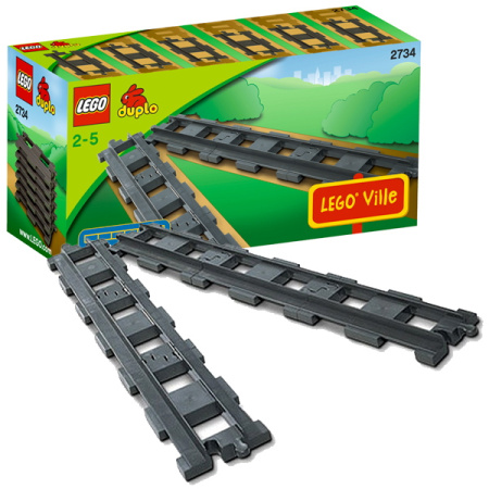 Конструктор LEGO DUPLO 2734 6 прямых рельсов