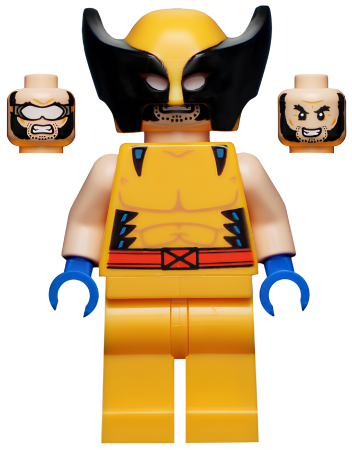 Минифигурка Lego Super Heroes Wolverine - Bright Light Orange and Black Mask, Blue Hands sh805