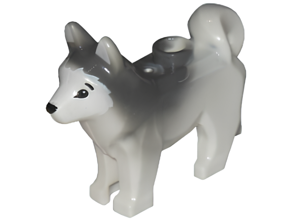 Собака хаски Lego Dog, Husky with Black Eyes 16606pb001