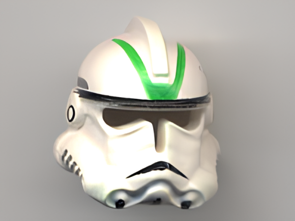 Lego Minifigure, Headgear Helmet SW Clone Trooper Ep.3 with Green Stripes Pattern 50995pb04