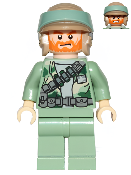 Минифигурка Lego Endor Rebel Commando - Beard and Angry Dual Sided Head sw0511