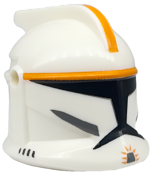 Lego Minifigure Headgear Helmet SW Clone Trooper with Holes, Orange Stripe 61189pb04