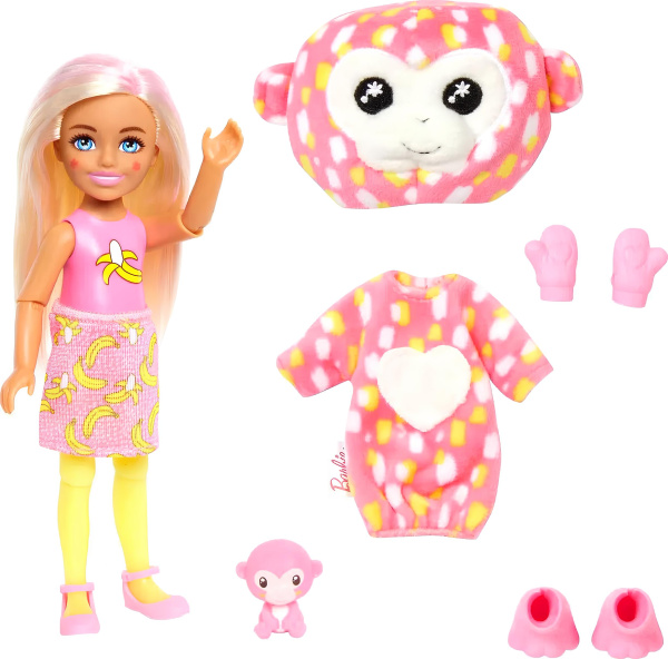 Кукла Barbie Cutie Reveal Mini Челси Обезьянка HKR14