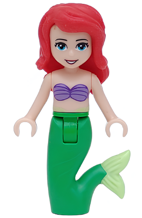 Минифигурка Lego Ariel, Mermaid (Light Nougat) - Medium Lavender Shell Bra Top, Bright Green Tail, Medium Azure Eyes dp001