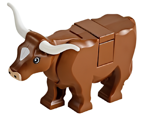 Деталь Lego Корова Cow with Light Nougat Muzzle 64452pb01c02