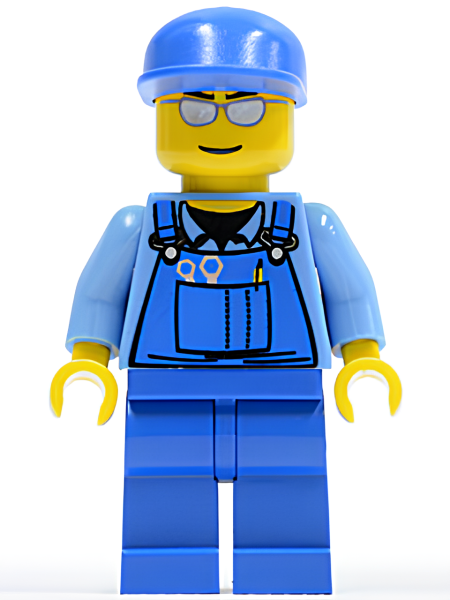 Минифигурка Lego Overalls with Tools in Pocket Blue, Blue Cap, Silver Sunglasses cty0114