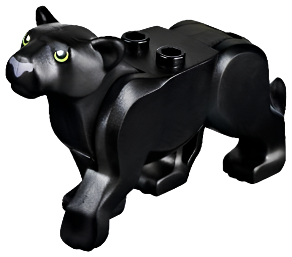 Тигр Lego Cat, Large (Panther) with Lime Eyes and Nose Pattern bb0787c01pb01