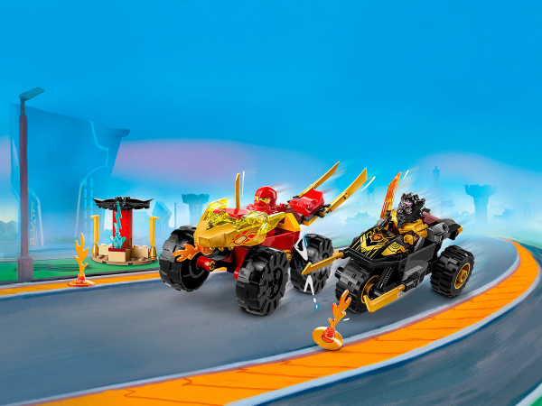 Конструктор LEGO Ninjago 71789 Машина Кая и мотоцикл Раса