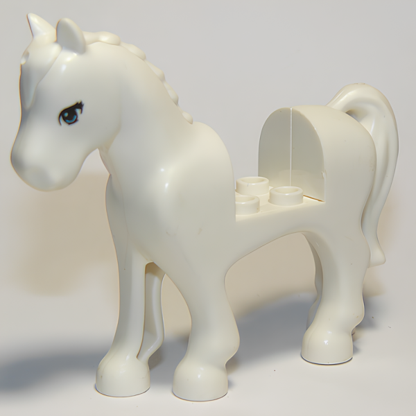 Лошадь Lego Horse with 2 x 2 Cutout with Bright Light Blue Eyes 93083c01pb02